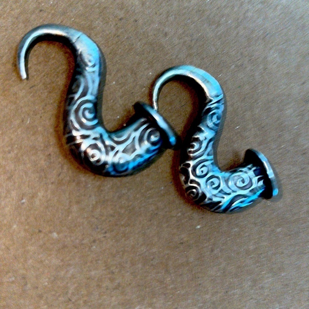 Artisan Made Sterling Celtic Tree of Life Triskele Spiral Sacred Horn Earrings